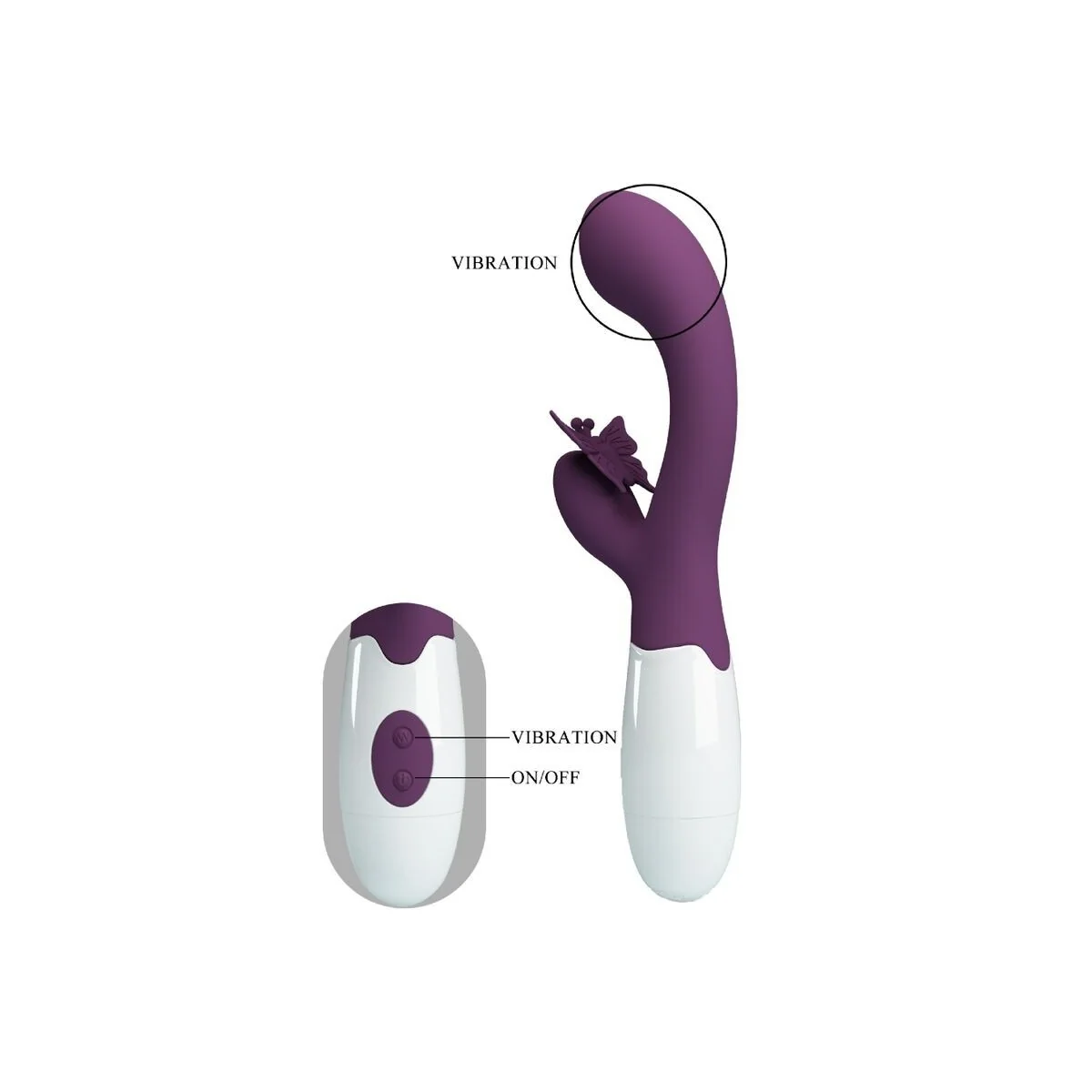 Butterfly Kiss Rabbit Vibrator & G-Spot Stimulator Lila von Pretty Love Flirtation kaufen | Fesselliebe