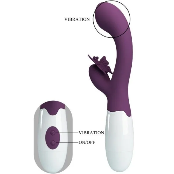 Butterfly Kiss Rabbit Vibrator & G-Spot Stimulator Lila von Pretty Love Flirtation kaufen | Fesselliebe