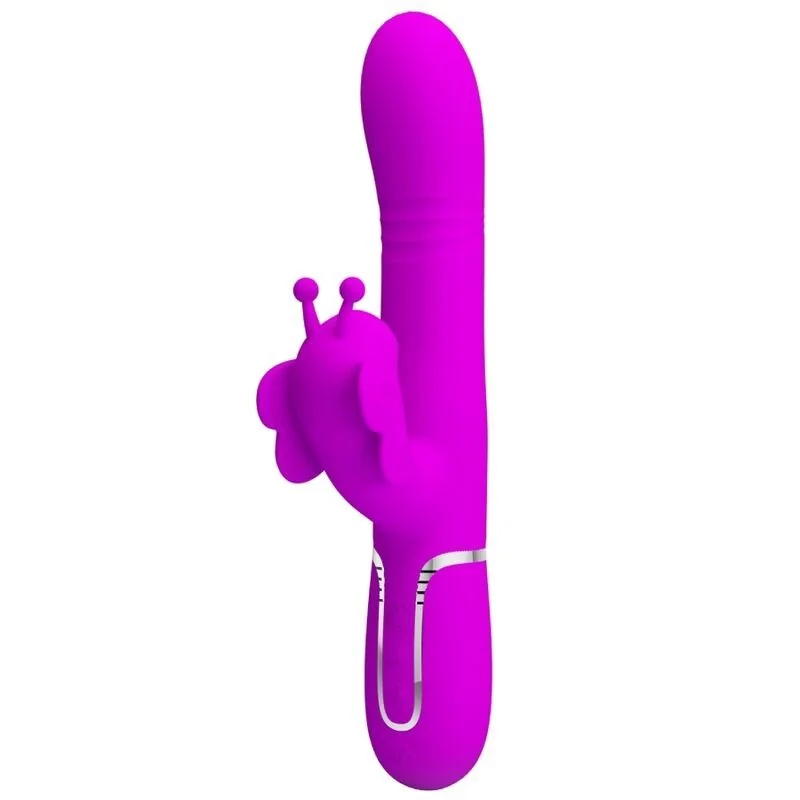 Multifunktions-Kaninchenvibrator 4 in 1 Schmetterling Fuchsia von Pretty Love Flirtation kaufen | Fesselliebe
