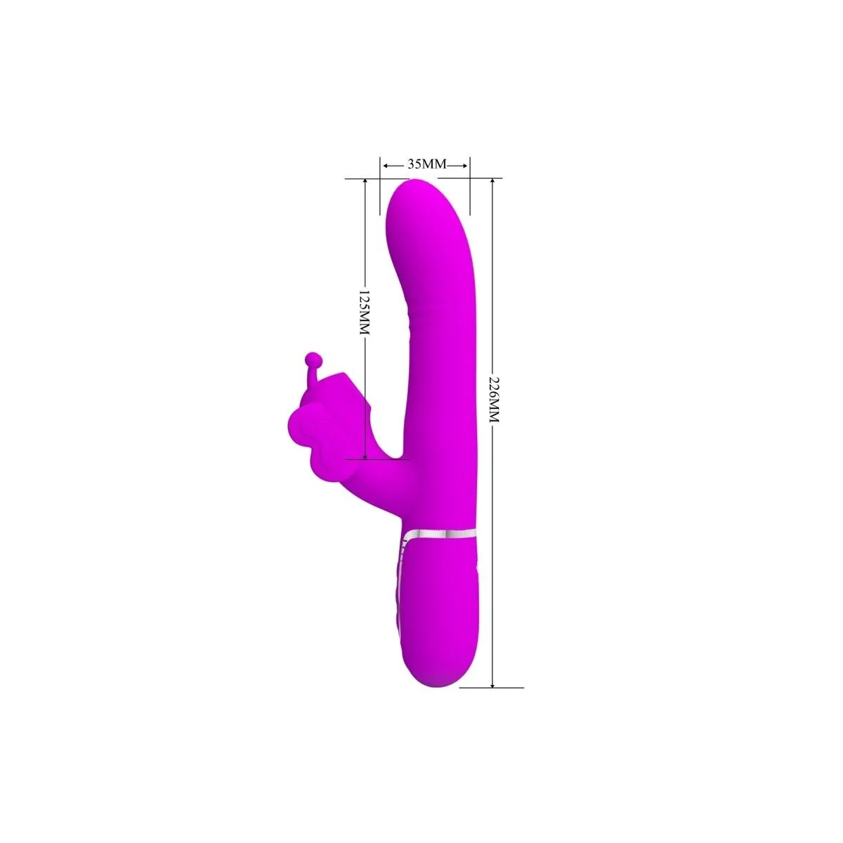 Multifunktions-Kaninchenvibrator 4 in 1 Schmetterling Fuchsia von Pretty Love Flirtation kaufen | Fesselliebe