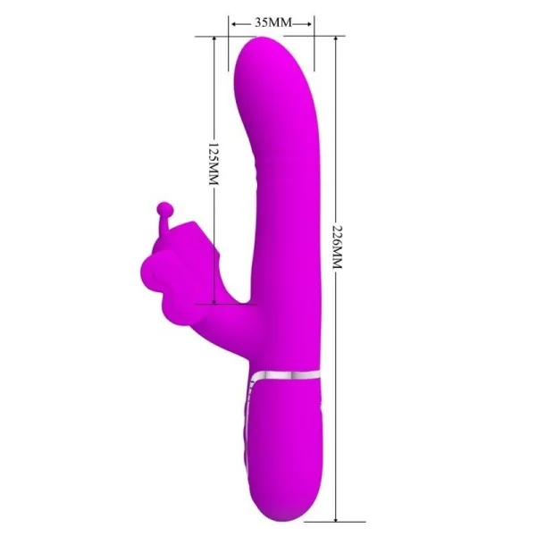 Multifunktions-Kaninchenvibrator 4 in 1 Schmetterling Fuchsia von Pretty Love Flirtation kaufen | Fesselliebe