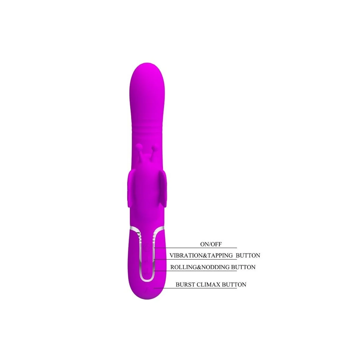 Multifunktions-Kaninchenvibrator 4 in 1 Schmetterling Fuchsia von Pretty Love Flirtation kaufen | Fesselliebe