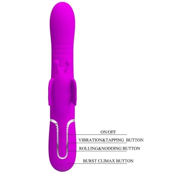 Multifunktions-Kaninchenvibrator 4 in 1 Schmetterling Fuchsia von Pretty Love Flirtation kaufen | Fesselliebe