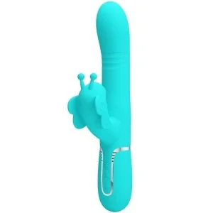 Multifunktions-Kaninchenvibrator 4 in 1 Schmetterling Aquagrün von Pretty Love Flirtation kaufen | Fesselliebe