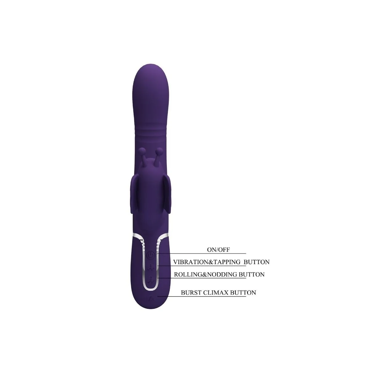 Multifunktions-Kaninchenvibrator 4 in 1 Schmetterling Lila von Pretty Love Flirtation kaufen | Fesselliebe