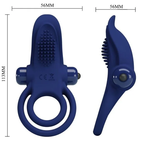 Bronson Doppelring mit Vibration Blau von Pretty Love Male kaufen | Fesselliebe