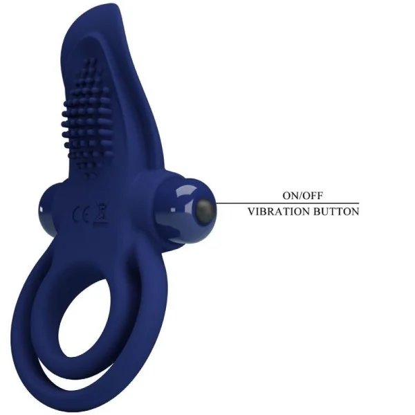 Bronson Doppelring mit Vibration Blau von Pretty Love Male kaufen | Fesselliebe