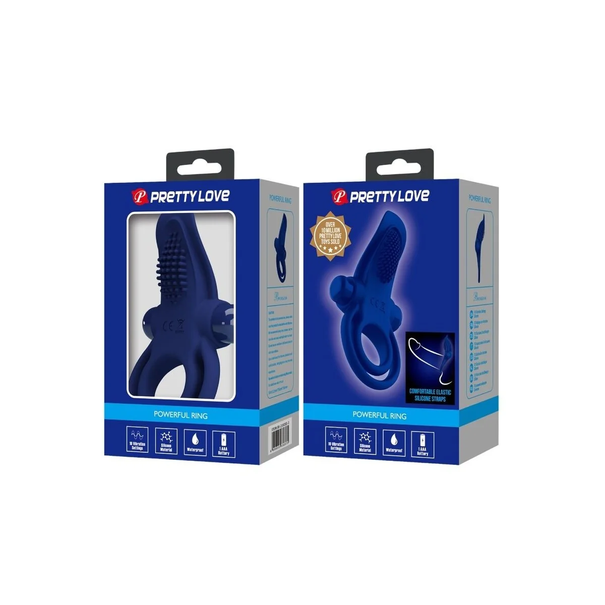 Bronson Doppelring mit Vibration Blau von Pretty Love Male kaufen | Fesselliebe
