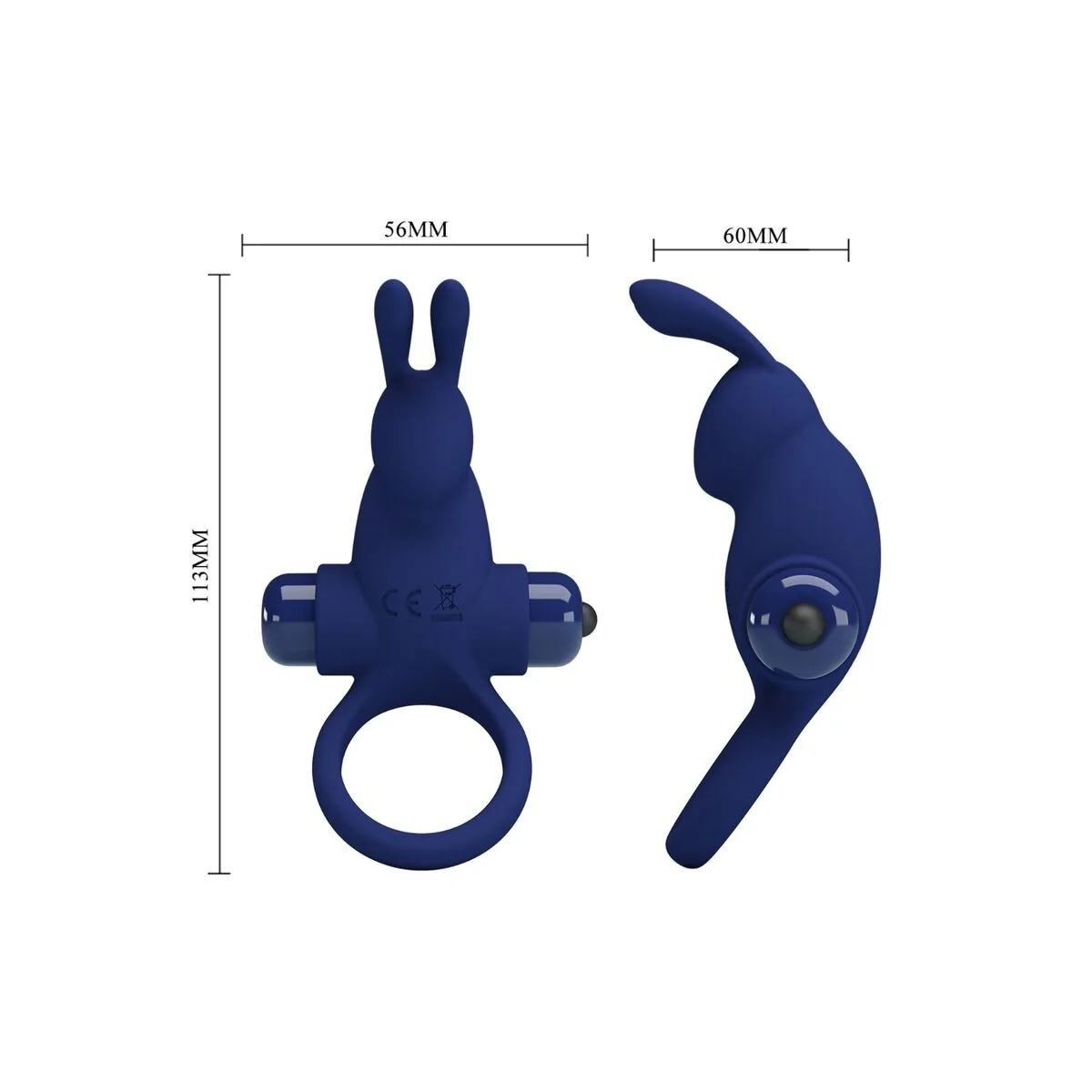 Jiro Kaninchenring mit Vibration Blau von Pretty Love Male kaufen | Fesselliebe