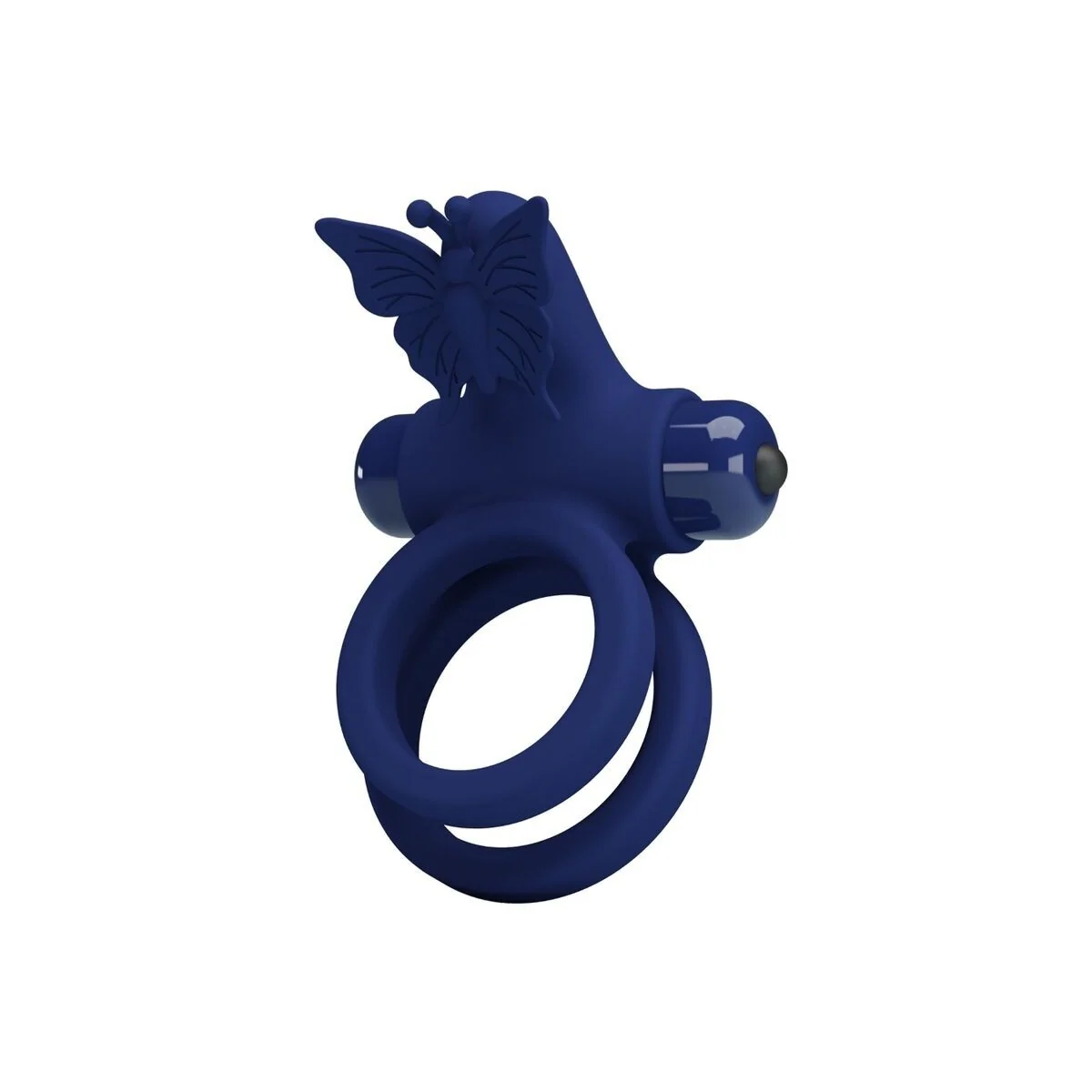 Jamele Doppelring mit Vibration & Schmetterlingstimulator Blau von Pretty Love Male kaufen | Fesselliebe