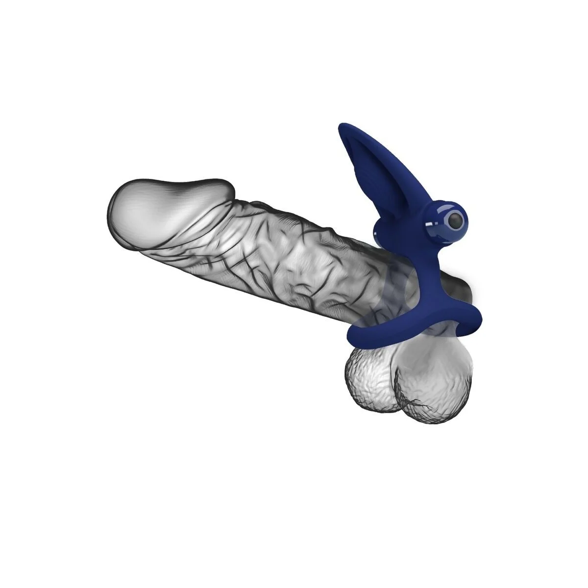 Mat Doppelring mit Vibration & Stimulator Blau von Pretty Love Male kaufen | Fesselliebe