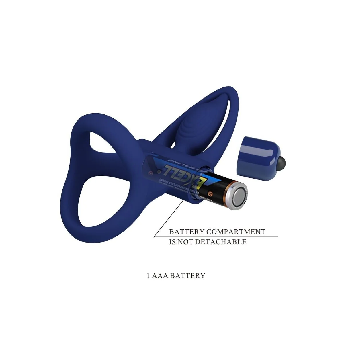 Mat Doppelring mit Vibration & Stimulator Blau von Pretty Love Male kaufen | Fesselliebe