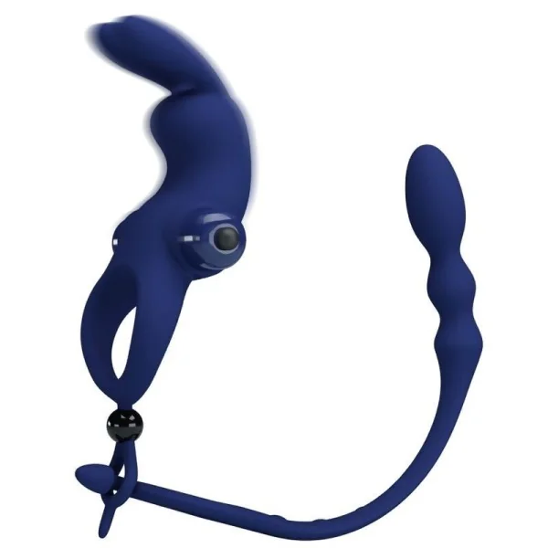 Ayad Rabbit Vibratorring mit Stecker Blau von Pretty Love Male kaufen | Fesselliebe