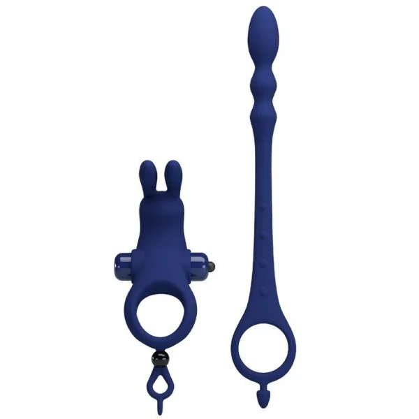 Ayad Rabbit Vibratorring mit Stecker Blau von Pretty Love Male kaufen | Fesselliebe