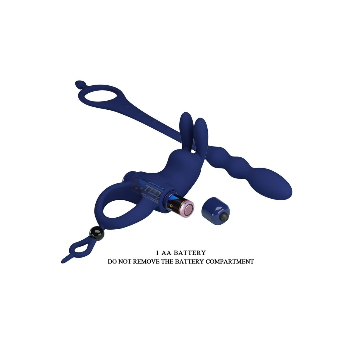 Ayad Rabbit Vibratorring mit Stecker Blau von Pretty Love Male kaufen | Fesselliebe