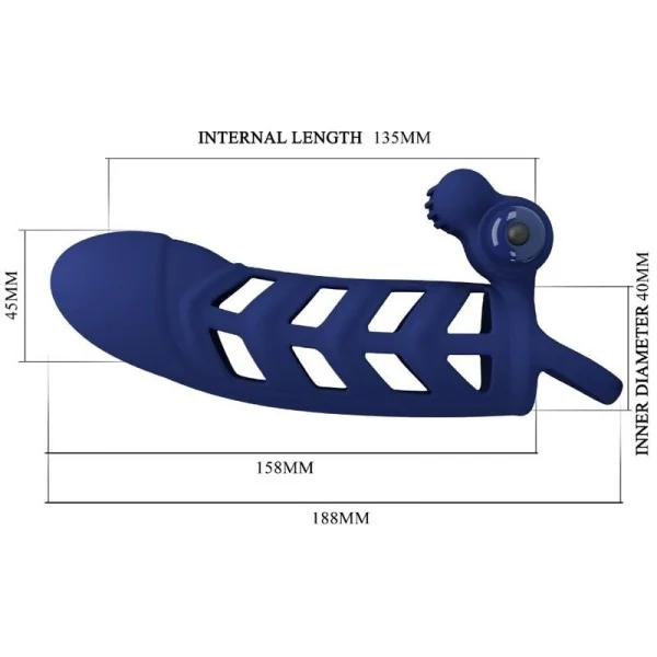 Altaf Vibratorring mit Silikonhülle Blau von Pretty Love Male kaufen | Fesselliebe