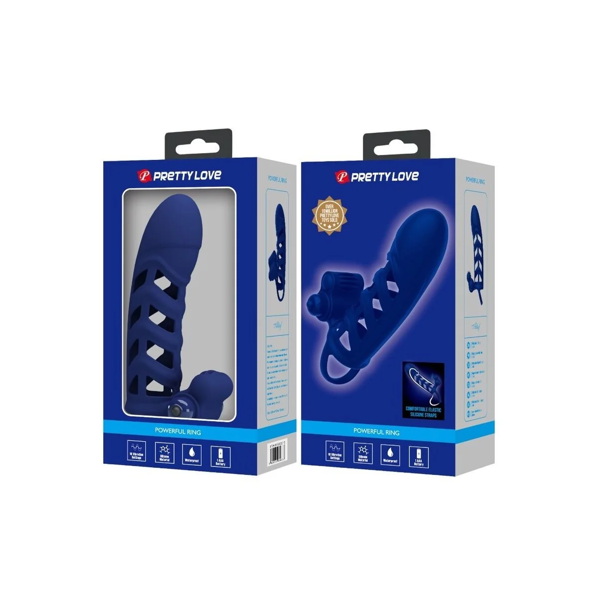 Altaf Vibratorring mit Silikonhülle Blau von Pretty Love Male kaufen | Fesselliebe