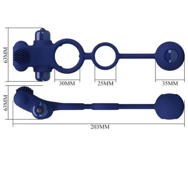 Remington Doppelvibrationsring mit Stecker Blau von Pretty Love Male kaufen | Fesselliebe