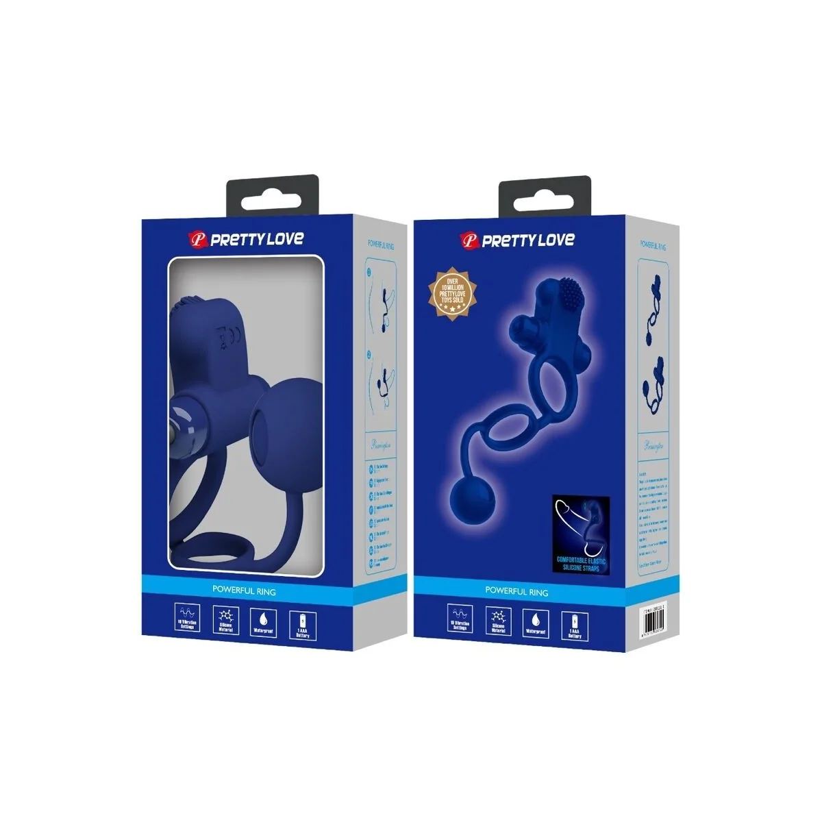 Remington Doppelvibrationsring mit Stecker Blau von Pretty Love Male kaufen | Fesselliebe