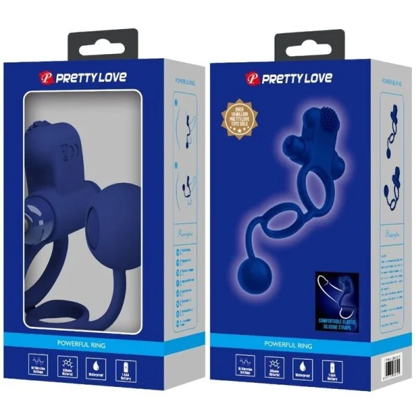 Remington Doppelvibrationsring mit Stecker Blau von Pretty Love Male kaufen | Fesselliebe
