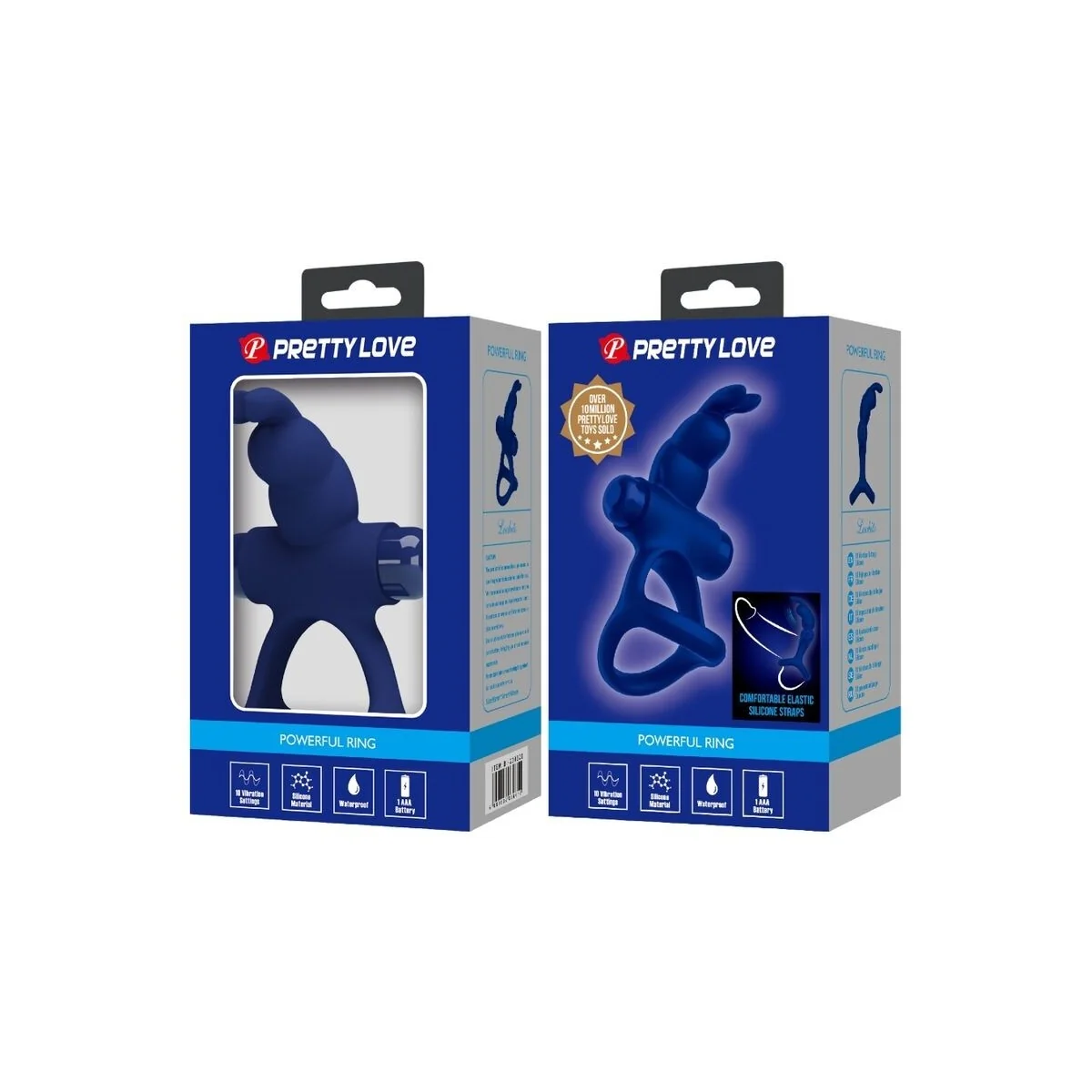 Luchito Doppelvibrierender Ring Kaninchen Blau von Pretty Love Male kaufen | Fesselliebe