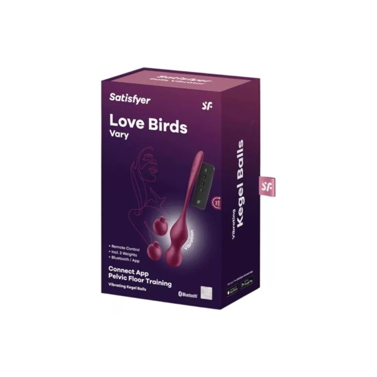 Love Birds Vary Vibrierende Kugeln mit kostenloser App Weinrot von Satisfyer Vibrator kaufen | Fesselliebe