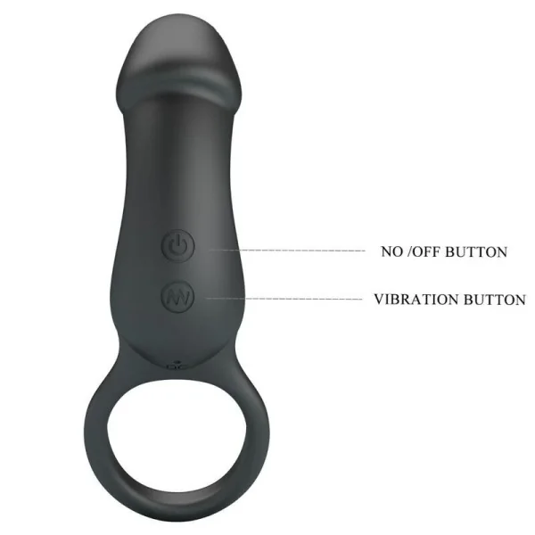 Trae Vibrationsring mit Schwarzem Stimulator von Pretty Love Male kaufen | Fesselliebe