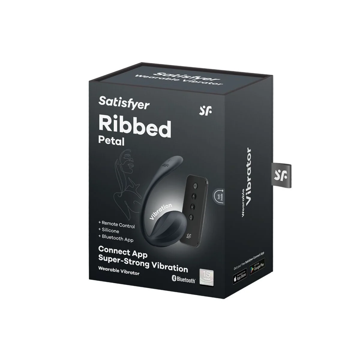 Ribbed Petal G Point Stimulator mit Fernbedienung Schwarz mit kostenloser App von Satisfyer Partner kaufen | Fesselliebe