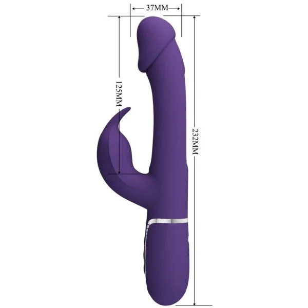 Kampas Rabbit 3 in 1 Multifunktionsvibrator mit Zunge Violett von Pretty Love Flirtation kaufen | Fesselliebe