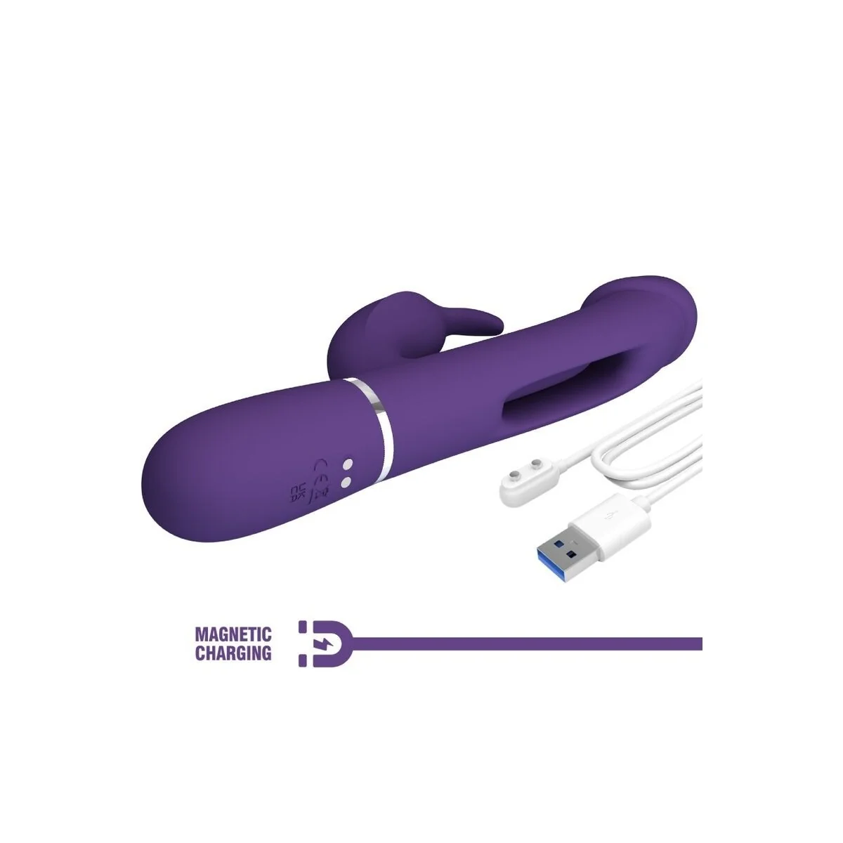 Kampas Rabbit 3 in 1 Multifunktionsvibrator mit Zunge Violett von Pretty Love Flirtation kaufen | Fesselliebe