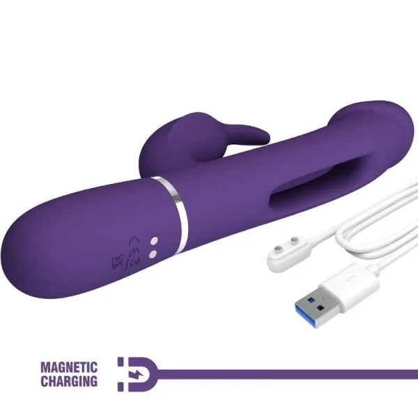 Kampas Rabbit 3 in 1 Multifunktionsvibrator mit Zunge Violett von Pretty Love Flirtation kaufen | Fesselliebe
