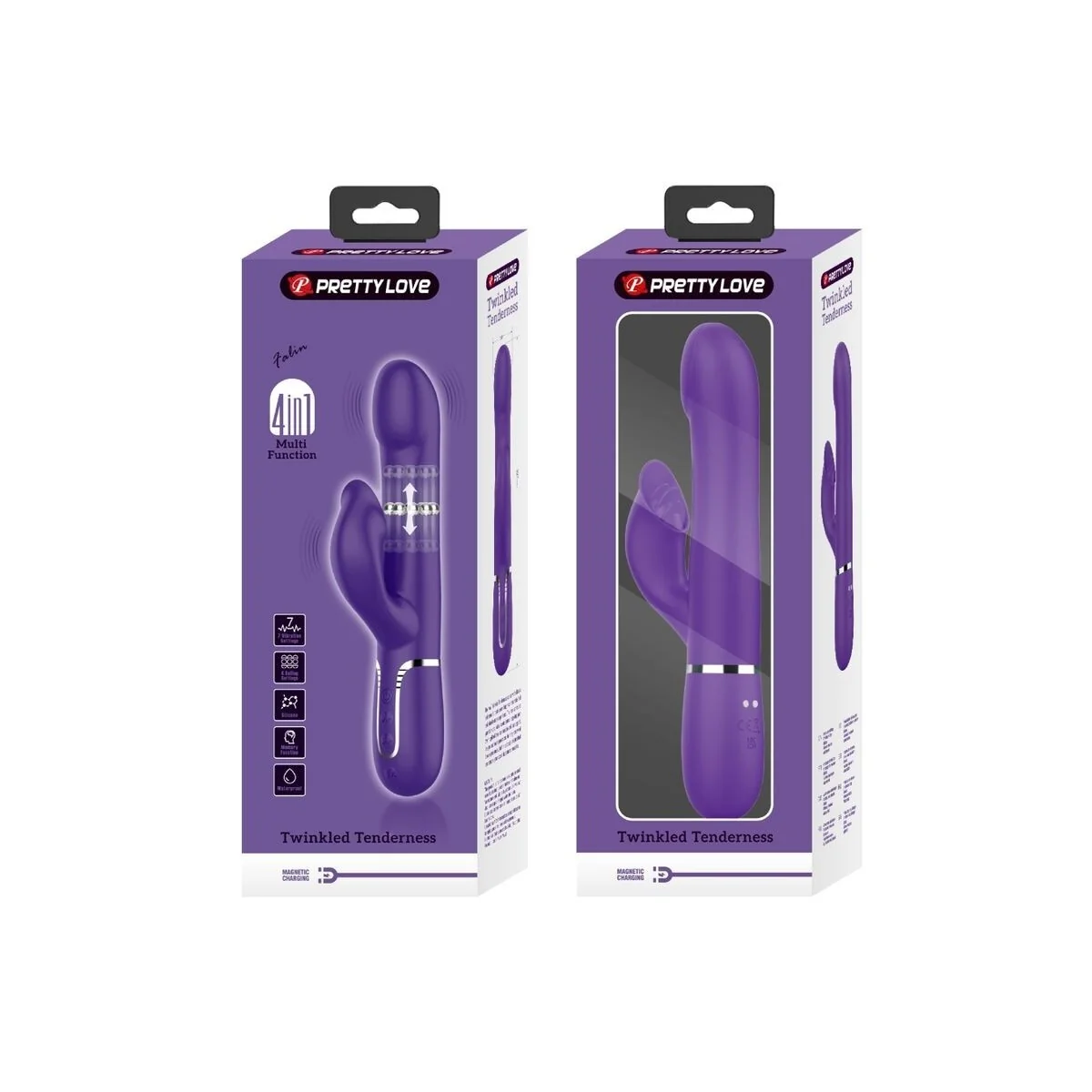 Zalin Rabbit Vibrator Perlen 4 in 1 Lila von Pretty Love Flirtation kaufen | Fesselliebe