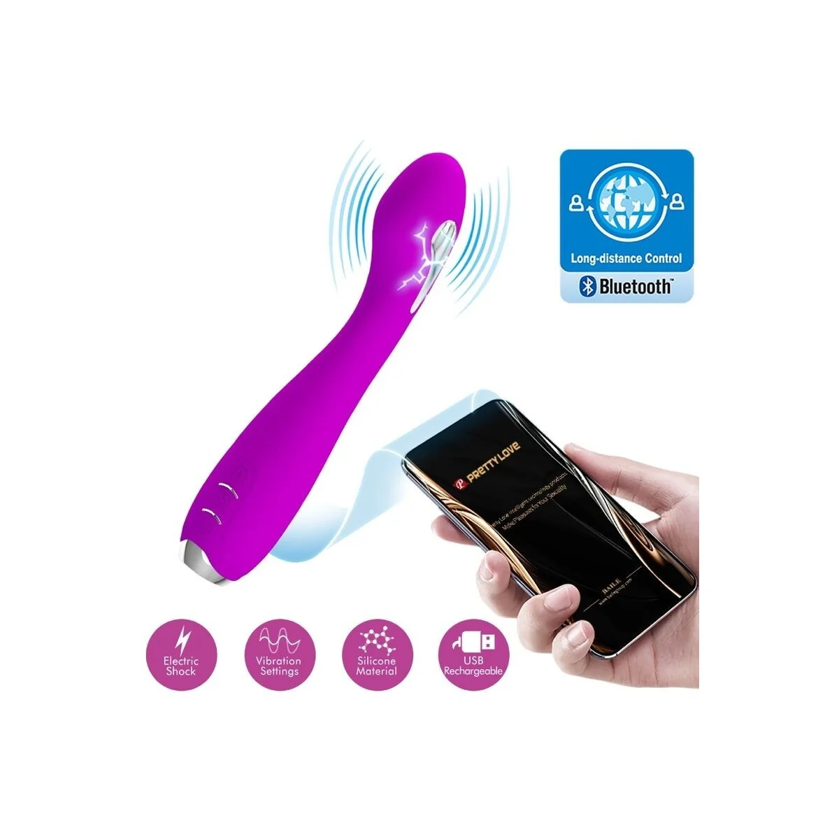 Hector Elektroschock-Vibrator mit kostenloser App Violett von Pretty Love Flirtation kaufen | Fesselliebe