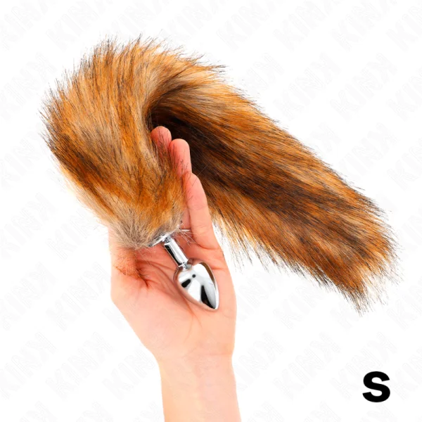 Anal Plug Größe S 7 X 3 cm mit Kunststoffschwanz 40 cm Braun von Kink Pleasure Plugs kaufen | Fesselliebe