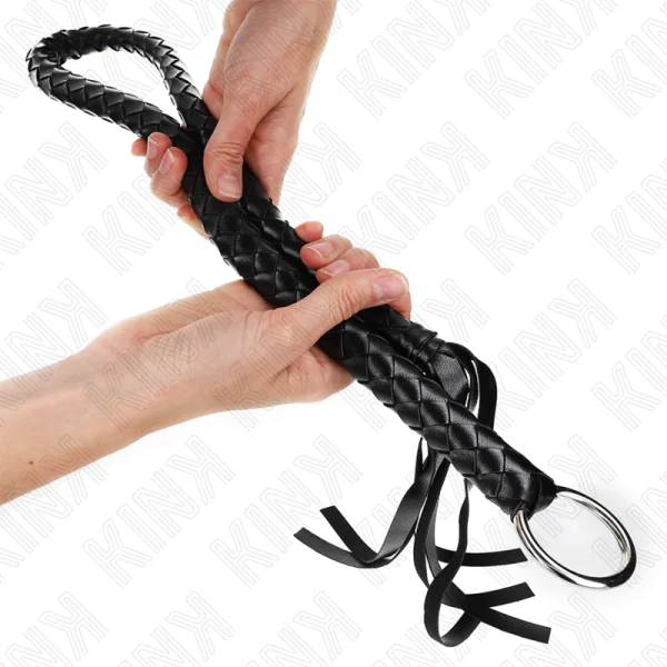 Schlangenpeitsche mit Schwarzem Handring 65 cm von Kink Impact & Touch kaufen | Fesselliebe