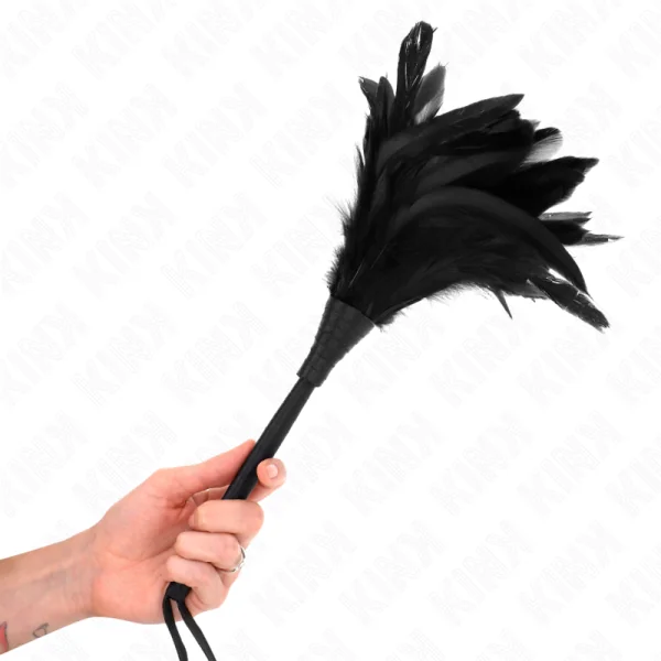 Black Maids Hornform Tickle Hühnerfedern 36 cm von Kink Impact & Touch kaufen | Fesselliebe