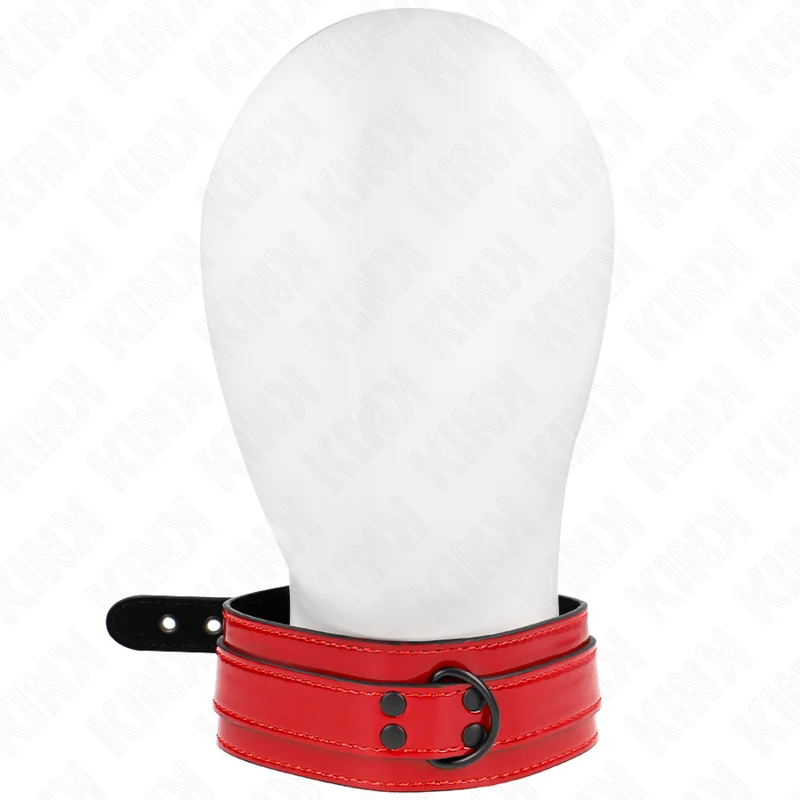 Weinrote Verstellbare Halskette 37,5-49,5 cm X 5 cm von Kink Collar & Gag kaufen | Fesselliebe