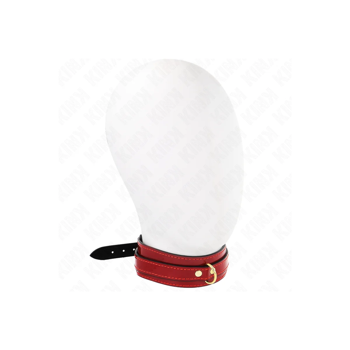 Weinrote Verstellbare Halskette mit Goldenen Details 29-42,5 cm X 4 cm von Kink Collar & Gag kaufen | Fesselliebe