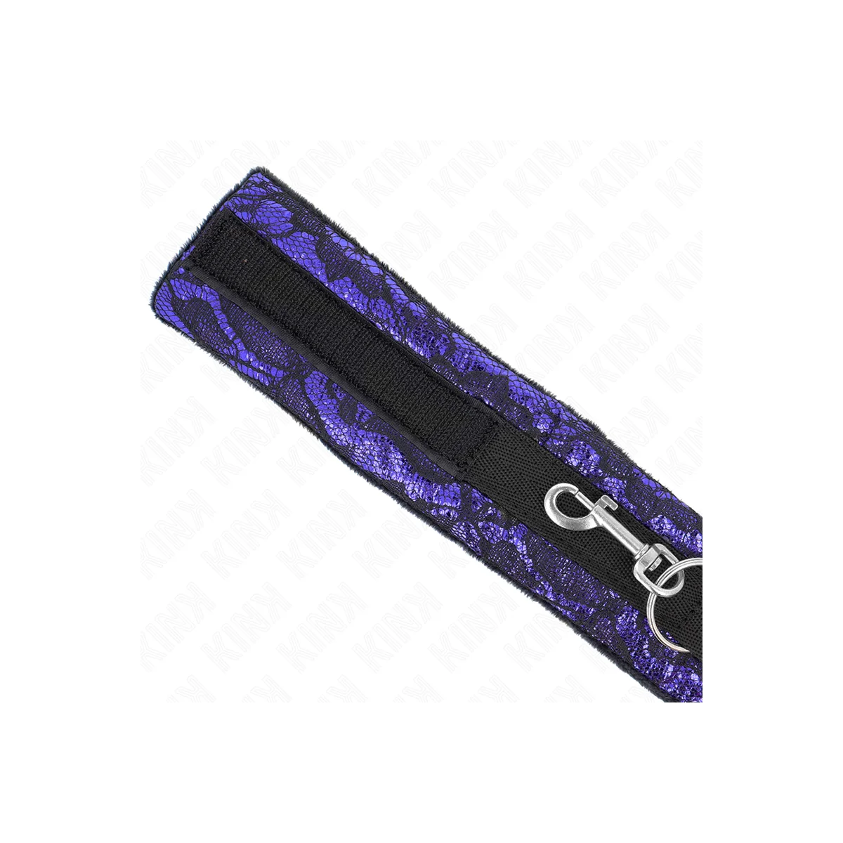 Kurze Halskette aus Samtspitze mit Gürtel 105 cm mit Nylonbesatz 44 X 5,5 cm von Kink Collar & Gag kaufen | Fesselliebe