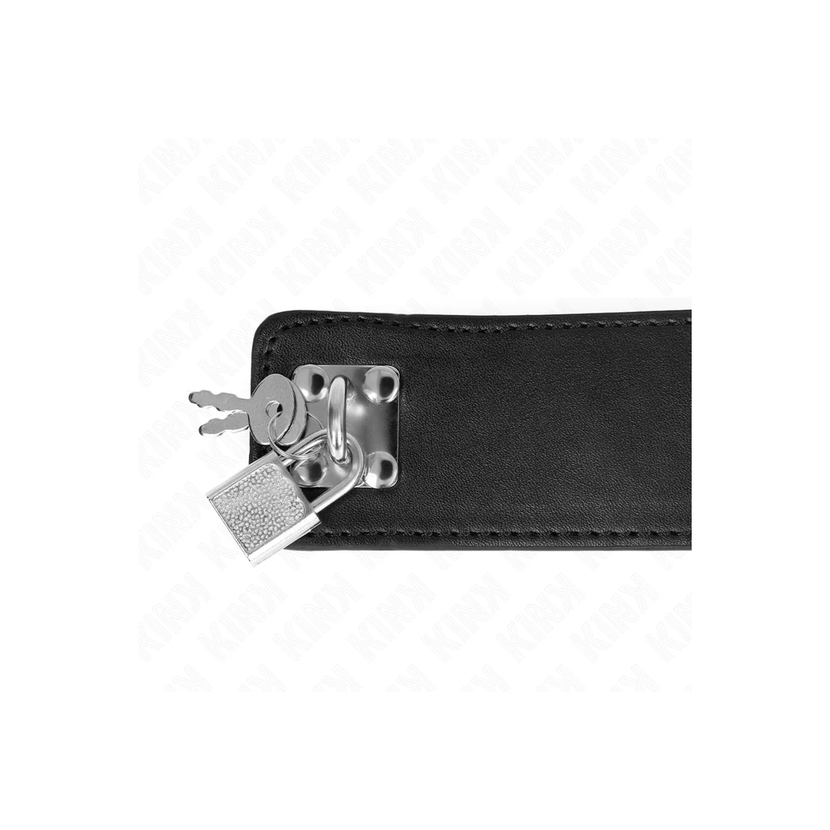 Halskette mit Gürtel 65 cm mit Breitem Schwarzen Riemen Verstellbar 33,5-41 cm X 5 cm von Kink Collar & Gag kaufen | Fesselliebe