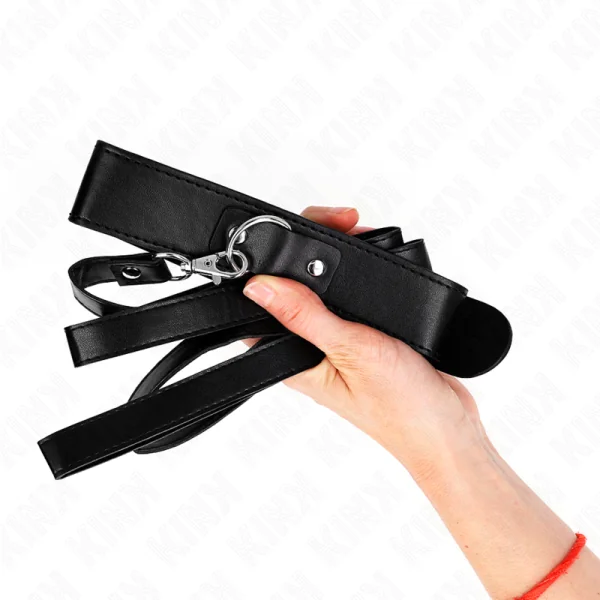 Halskette mit Gürtel 116 cm Schwarz Gurt Verstellbar 32-50 cm X 8 cm von Kink Collar & Gag kaufen | Fesselliebe