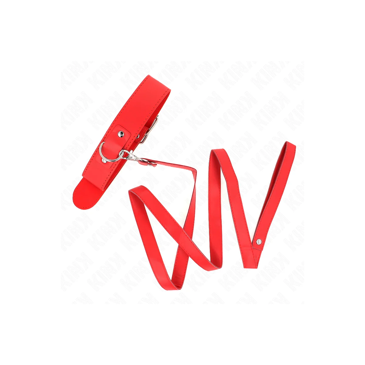 Halskette mit Gürtel 116 cm Rojo Gurt Verstellbar 32-50 cm X 8 cm von Kink Collar & Gag kaufen | Fesselliebe