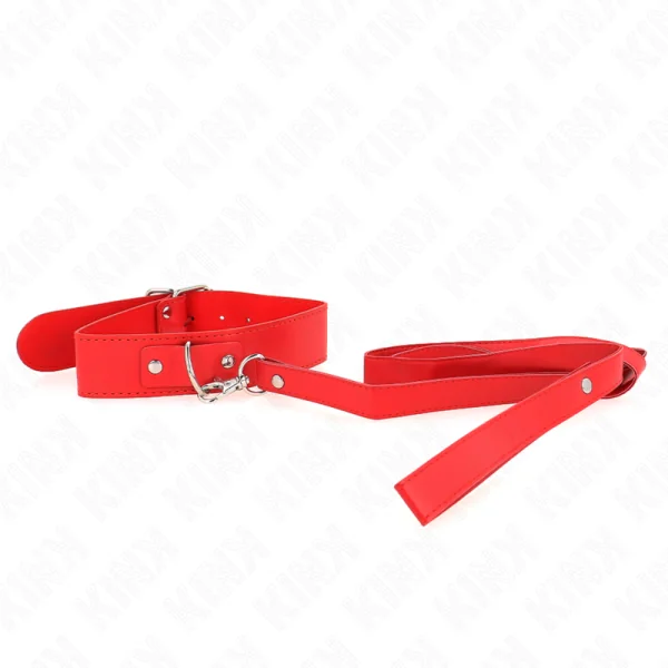 Halskette mit Gürtel 116 cm Rojo Gurt Verstellbar 32-50 cm X 8 cm von Kink Collar & Gag kaufen | Fesselliebe