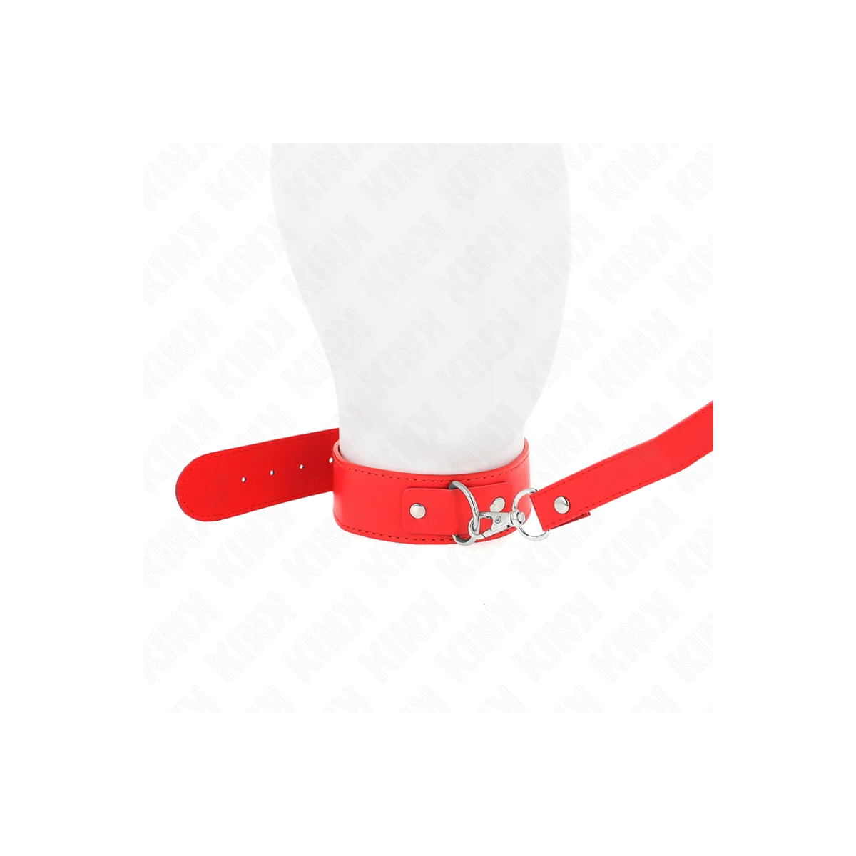 Halskette mit Gürtel 116 cm Rojo Gurt Verstellbar 32-50 cm X 8 cm von Kink Collar & Gag kaufen | Fesselliebe