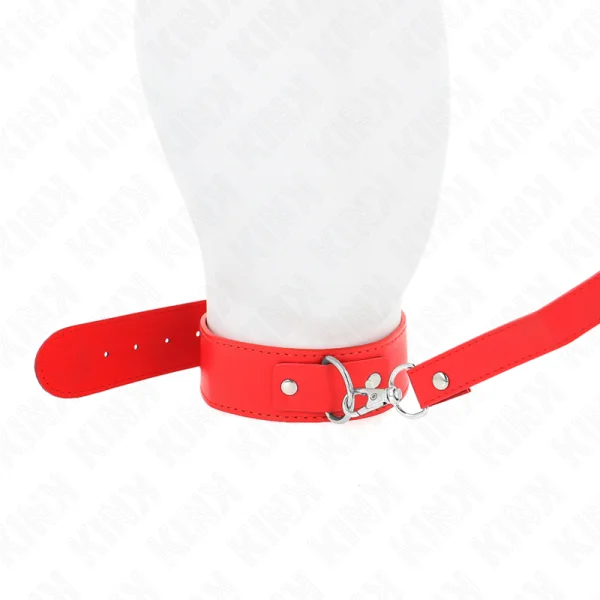 Halskette mit Gürtel 116 cm Rojo Gurt Verstellbar 32-50 cm X 8 cm von Kink Collar & Gag kaufen | Fesselliebe