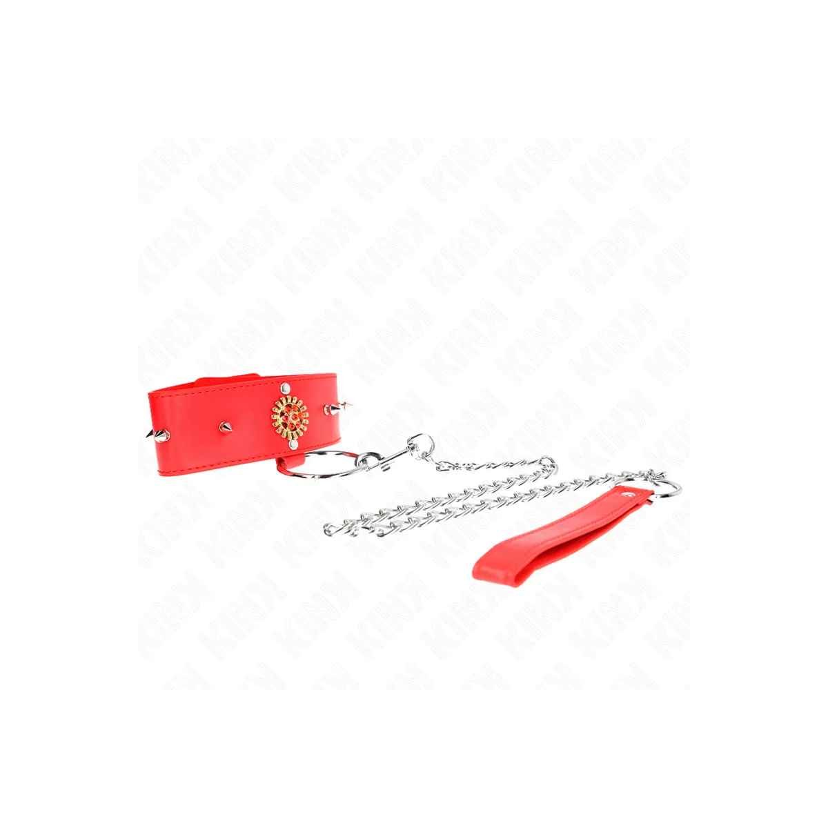Rote Diamantkette mit Gürtel 65 cm Verstellbar 35-51 cm X 7 cm von Kink Collar & Gag kaufen | Fesselliebe