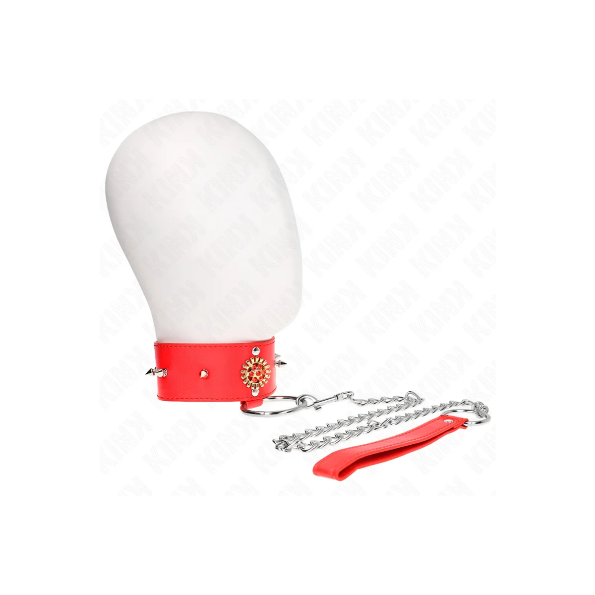 Rote Diamantkette mit Gürtel 65 cm Verstellbar 35-51 cm X 7 cm von Kink Collar & Gag kaufen | Fesselliebe