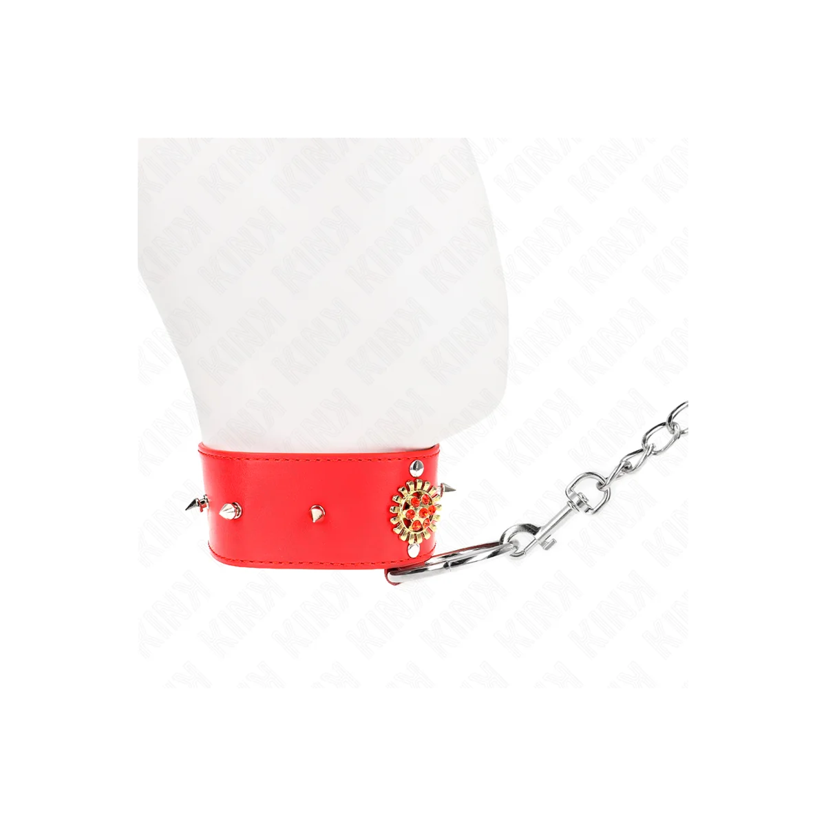 Rote Diamantkette mit Gürtel 65 cm Verstellbar 35-51 cm X 7 cm von Kink Collar & Gag kaufen | Fesselliebe