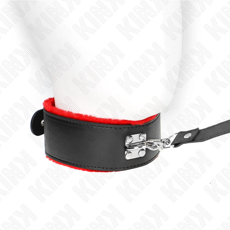 Halskette mit Gürtel 116 cm mit Rotem Lederband Verstellbar 40-48 cm X 6 cm von Kink Collar & Gag kaufen | Fesselliebe 2