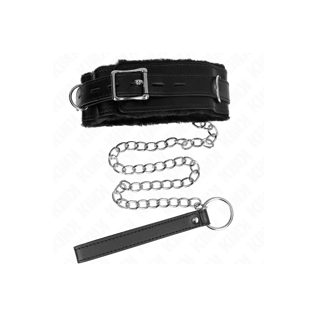 Halsband mit Leine 65 cm mit Einschränkungen Schwarz 36-42 cm X 5,5 cm von Kink Collar & Gag kaufen | Fesselliebe